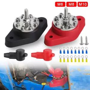 버스 바 배전 스터드 12V 헤비 듀티 배터리 터미널 블록 M10 M8 M6 트럭 RV 보트 캠핑카 용 보호 장치 포함