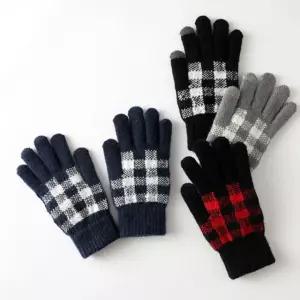 터치 기모 스마트 남성 장갑 겨울 안감 체크무늬 여 터치장갑 3WFFI73220