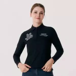 매장정품 CASTELBAJAC 까스텔바작 여성 캐릭터 포인트 자카드 카라 티셔츠BGEFTL503BK 1399159