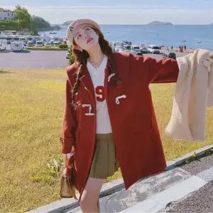 여자 가을 모직 하프 모직코트 코트 우드 OP3