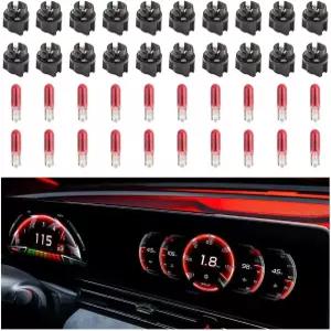 20PCS T5 17 57 79 86 할로겐 계기판 전구 소켓 포함 속도계용 대시 12V 타코미터 게이지 클러스터 범용