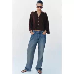 자라 ZARA 린넨 플루이드 셔츠 - 브라운 3683442