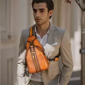 남성용 숄더백 가죽 소프트 크로스백 수제 KS5