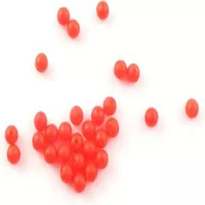 JCBIZ 100pcs 8mm 레드 글로우 낚싯줄 리더 리그 플라스틱 미끼 매칭 낚시 용품 구슬