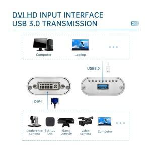 UC3200D 게임 스트리밍 라이브 방송 1080P OBS VMix Wirecast USB3.0 DVI 비디오 캡처 카드 박스 그래버 동