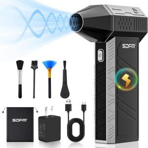 SDFM 전기 먼지떨이 - 130000 RPM 압축 3단 조절식 제트 건식 송풍기 재사용 가능 캔 Max-Black