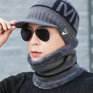 겨울 방한 골프 모자 토시 세트 니트 챙비니 넥워머 UCP6+2sUA