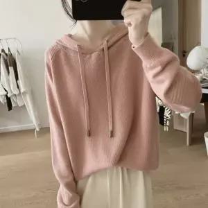 블랙팬서 여친 니트 스웨터 후드 루즈핏 코트 미니멀 OPH3