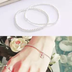 베이직 볼 하트 포인트 볼체인 실버 은 팔찌 팔찌선물 생일선물팔찌