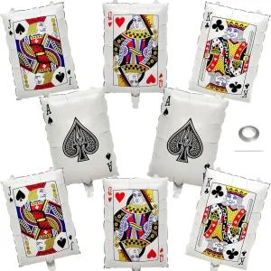 카드 카지노 풍선 8개 테마 파티 장식용 포커 호일 앨리스 원더랜드 생일 라스베이거스 텍사스 게임 나이트