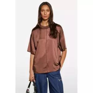 매장정품 SISLEY 시슬리 오버핏 실키 반팔 블라우스5KANLQ08L 1407296