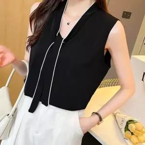 민소매 타이 블라우스 이너 단독 여름 블라우스 TTX9+1nJI