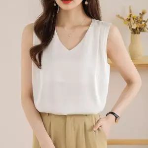 핀턱 민소매 블라우스 단독 이너 코디 블라우스 WeW9+9hdI