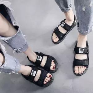 남녀공용 커플 버클샌들 데일리 여름샌들 화이트 블랙 omh7+8FZW