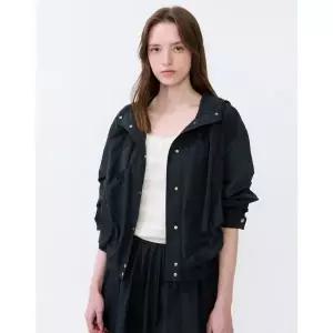 질스튜어트 JILLSTUART 뉴욕 여성 [인기상품 리오더] 블랙 셔링장식 폴리혼방 후드점퍼