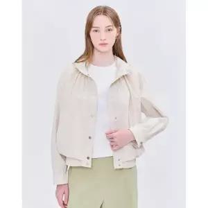 질스튜어트 JILLSTUART 뉴욕 여성 [인기상품 리오더] 아이보리 셔링장식 폴리혼방 후드점퍼