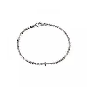 JBANS CLASSIC 써지컬스틸 십자가 큐브체인 커플팔찌 (C1701-AC335SV)