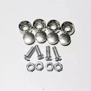 온원 스테인리스 내식성 번호판 프레임 볼트 나사 고정 장치 아연 금속 안전 캡 세트 4개