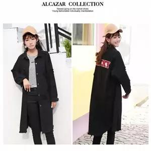 빅사이즈청셔츠 F1564/빈티지 루즈하게 입는 블랙진 아우터형 롱남방