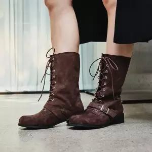 매장정품 SALT AND CHOCOLATE 솔트앤초콜릿 레이스업 버클 부츠 412446005 (3.5cm3colors) 1320458