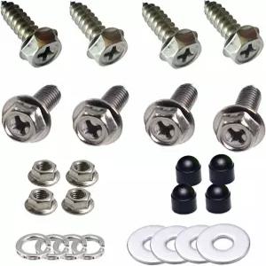 번호판 나사 8팩 스테인리스 스틸 볼트 패스너 프레임 홀더 1/5인치 M5 녹 방지 크로스 오목 육각형(자동차