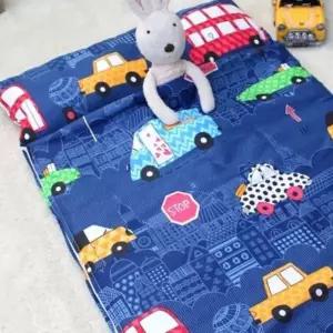 순면 아기 유아 낮잠 이불 배게 가방 세트 자동차