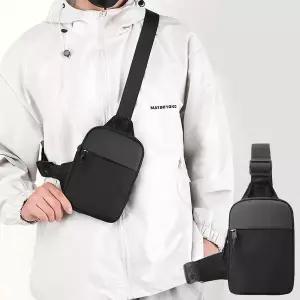 [골드스마일]남자 미니 사이즈 기본 스타일 보조 블랙 크로스백 미니핸드백