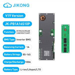 JIKONG V19 JK PB1A16S10P 스마트 BMS 이온 1A 인버터 밸런서 토륨산염 16S 배터리 100A 에너지 가정용 8S 인산철 액티브