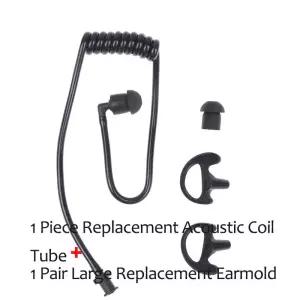 블랙 스프링 에어 튜브 교체 워키 토키 이어폰 코일 라디오 헤드셋 용 어쿠스틱 이어 플러그