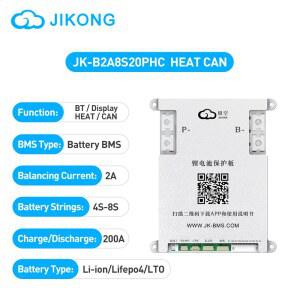지콩 공장 BMS JK B2A8S20PHC 4S 5S 액티브 인산철 LTO 6S 8S 밸런서 이온 배터리 2A 7S 24V 스마트 200A 12V B2A8S20P