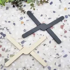 블랙 냄비 받침대 실리콘 접이식