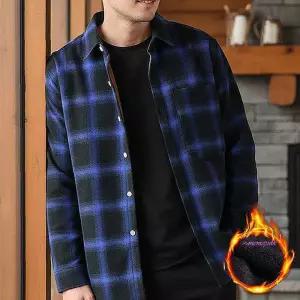 남자 남성 2컬러 패션 클래식셔츠 기모 체크 빅사이즈 데일리 가을ssu499