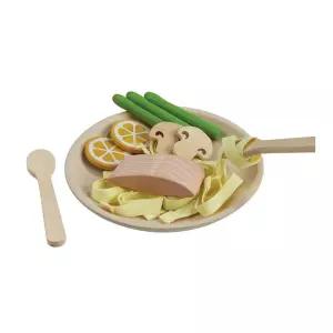 플랜토이즈 연어 파스타 세트 원목 주방놀이 장난감