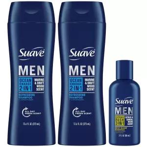 Suave 바디 워시, 샴푸  컨디셔너 3-in-1, 시트러스 러시, 남성용 여행용 사이즈 + 및 2-in-1, 오션 차지,