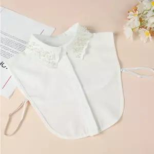 여성 진주 장식 페이크 카라셔츠 넥 케이프 이너셔츠 YFa6+3sra