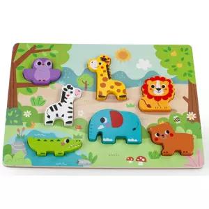 하이판다 야생동물 원목 퍼즐 블록 아기 유아 장난감