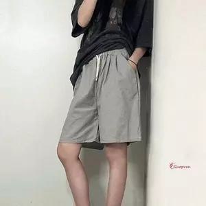 핀턱바지 와이드 팬츠 숏 반바지 버뮤다 2컬러 밴딩 5부 여름 숏팬츠 츄리닝 데일리 트레이닝 면그레이bcd6