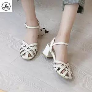 [애슬릿] 클래식 피셔맨 위빙 소가죽 스트랩 샌들 힐 (35833548A)