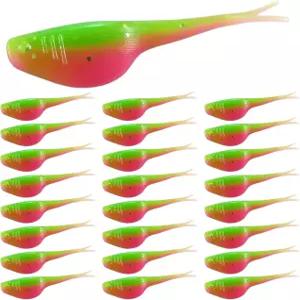 봄바이트 스플릿테일 크래피 루어 - 블루길 팬피쉬 송어 베이스용 24pcs 소프트 플라스틱