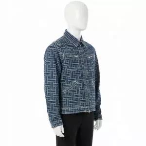 KENZO 위브 자수 트러커 데님 자켓 남성 청자켓 FE65DV3106J2DD