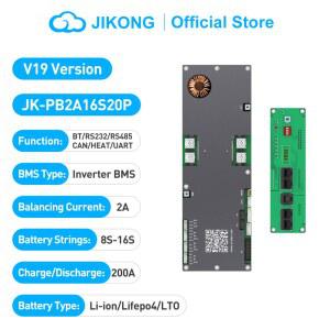 JIKONG BMS V19 JK PB2A16S20P 24V 가정용 밸런서 8S 이온 배터리 48V 에너지 2A 200A LiFePo4 액티브 16S