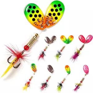 원더씨 낚시 스피너 송어 미끼 강 무지개 맥동하는 핵꼬리 8개 팩