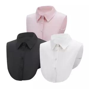 여자 셔츠 스타일 목카라 이너 웨어 가짜 블라우스 KvE3+7yCf