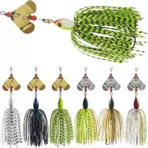 낚시 버즈베이트 미끼 베이스 스피너베이트 키트 다양한 색상의 수영 금속 지그 파이크 송어