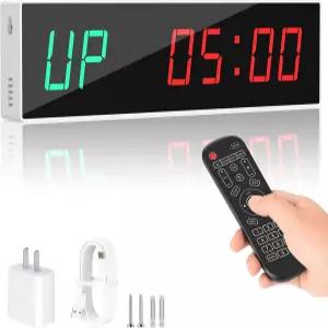 디엔메른 대형 디지털 체육관 타이머 - 9가지 커스텀 모드 카운트다운/UP/스탑워치/인터벌 홈