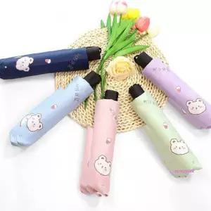 캐릭터 암막 자외선 비가와요 초경량 3단 99 차단 미니 전자동 우산 어린이 초등 양산mno571