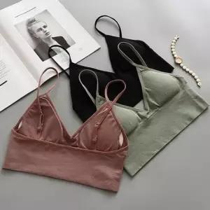 탑브라 브라 이너웨어 브이넥스포츠브라탑 속옷 여성 여성속옷 캡내장 노와이어