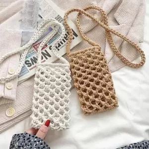 미니 니트 크로스백 네트 뜨개 가방