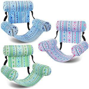 손영 3팩 풍선 수영장 플로트 의자 플로팅 라운지 조절 가능한 해먹 물 파티 여름 워터 비치 레이크 재미를 위한 열대 식물 패턴 수영하기