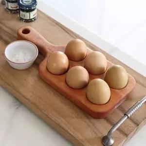 계란 달걀 트레이 우드 핸들 홀더 달걀판 계란통 용기 달걀통